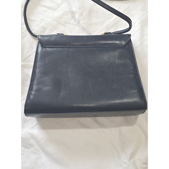 Susan Gail Vintage Leather Bellido Purse Made In Spain Navy Blue - Picture 7 of 13